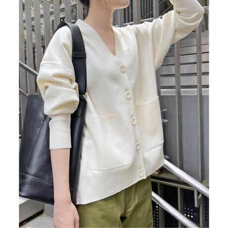 324t*スピックアンドスパン ウール混 ダブルジャガード ビッグカーディガン. 324t*スピックアンドスパン ウール混 ダブルジャガード ビッグ