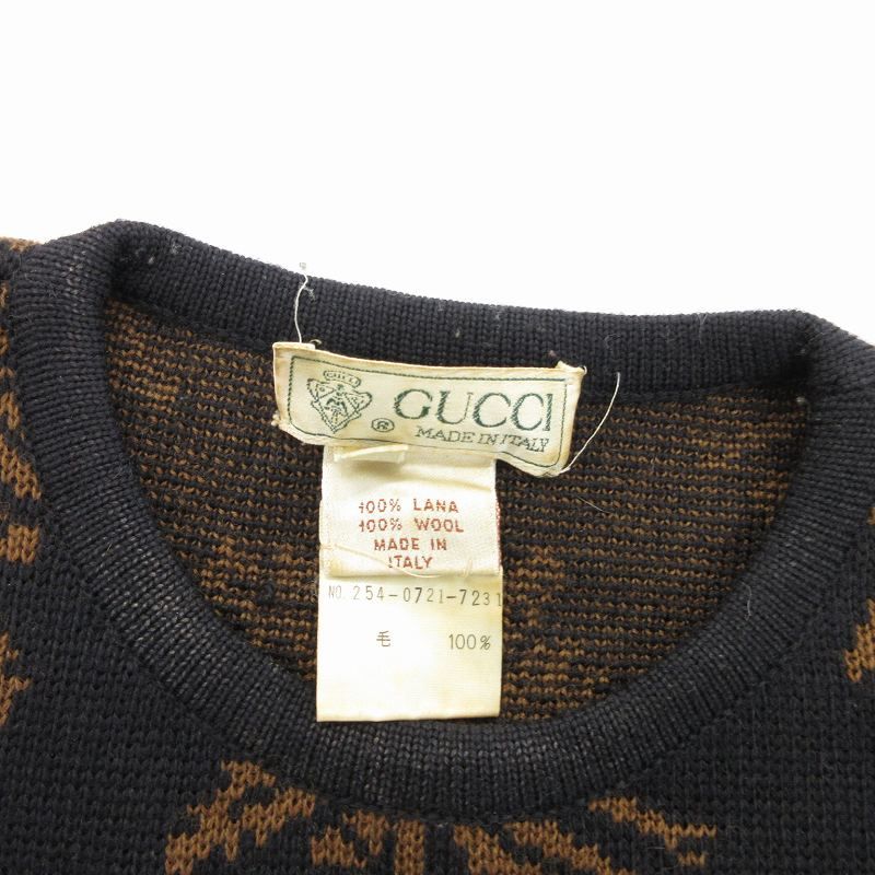 グッチ GUCCI ヴィンテージ ニットワンピース 長袖 ミモレロング