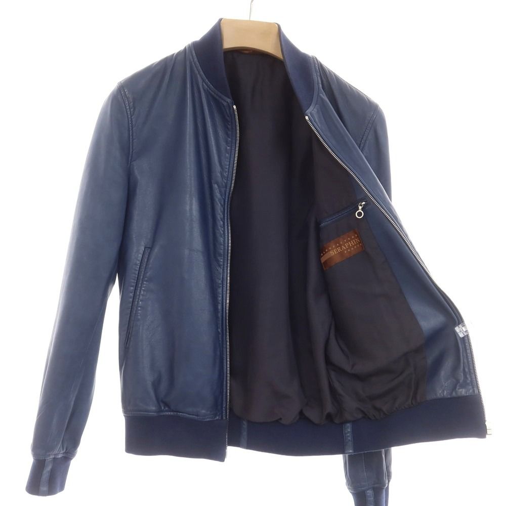 SERAPHIN ネイビー レザー ジャケット SERAPHIN ネイビー レザー ジャケット