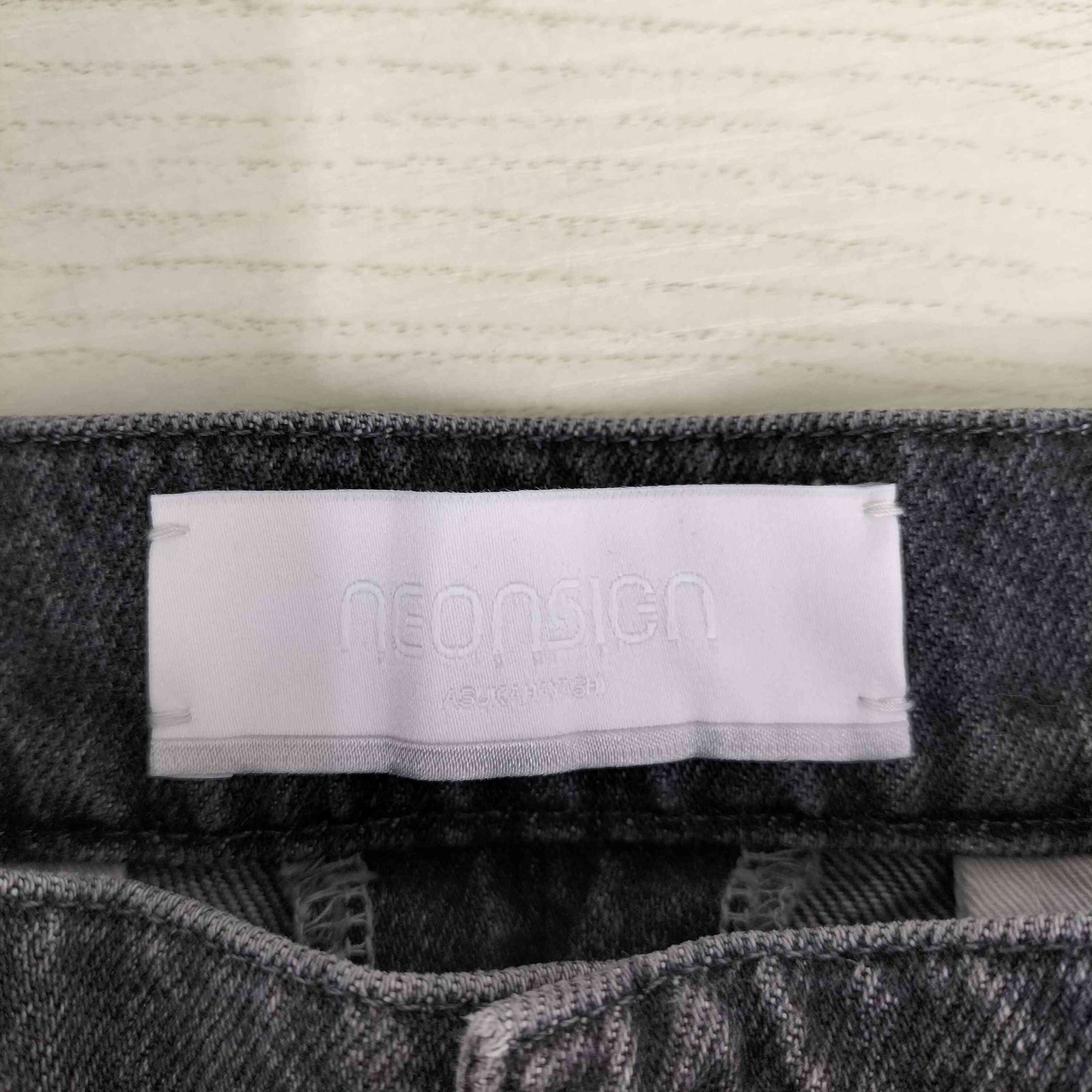 ネオンサイン NEON SIGN Drill Wide Denim Pants v1.6 BLK USED メンズ 