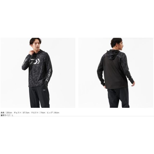 ダイワ DE-3725 フーディーゲームシャツ タイドブラック XL ダイワ