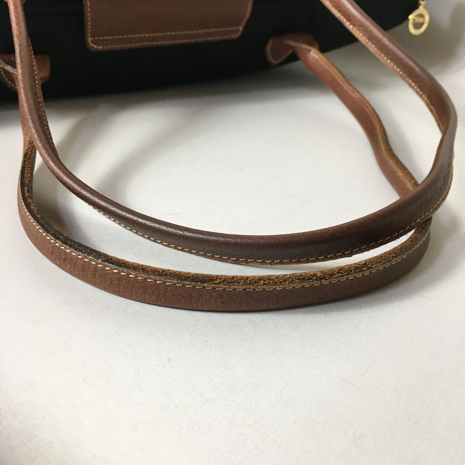2507-149｜美品｜ロンシャン トートバッグ ナイロン レザー ブラック 2507-149｜美品｜ロンシャン トートバッグ ナイロン レザー
