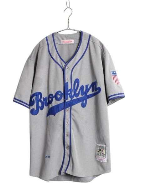なクーポン配布中! MLB オフィシャル ミッチェルアンドネス ブルックリン ドジャース ベースボール シャツ メンズ XL 程| ゲームシャツ ユニフォーム 大リーグ