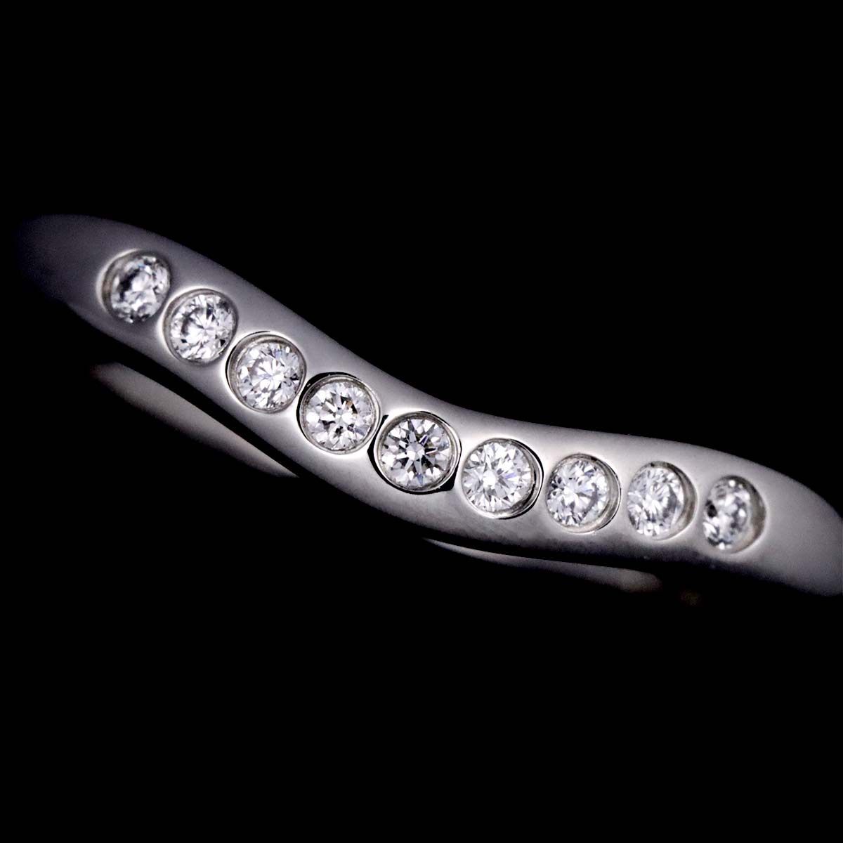 ティファニー TIFFANY&Co. カーブド バンド 8号 リング ダイヤ Pt  