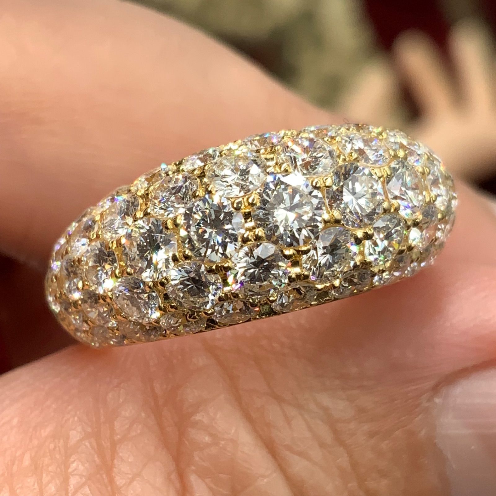 K18 パヴェダイヤ 3ct リング 8.4g 約11号 - メルカリ