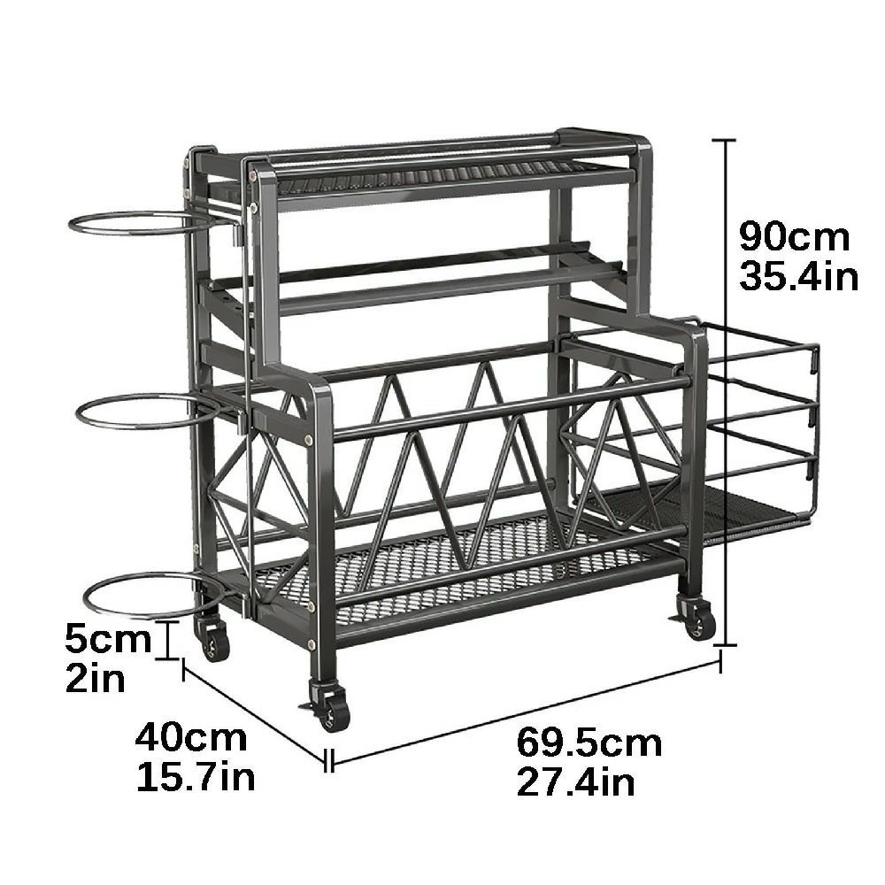 ホームジム収納ラッ オールインワンワークアウト機器収納 ヨガマット収納ラッ 車輪付きジム収納ラック ヨガマット ローラー ダンベル ケトルベル レジスタンスバンドなどを収納できるホームジム用ウェイトラック ホームジムワークアウト用