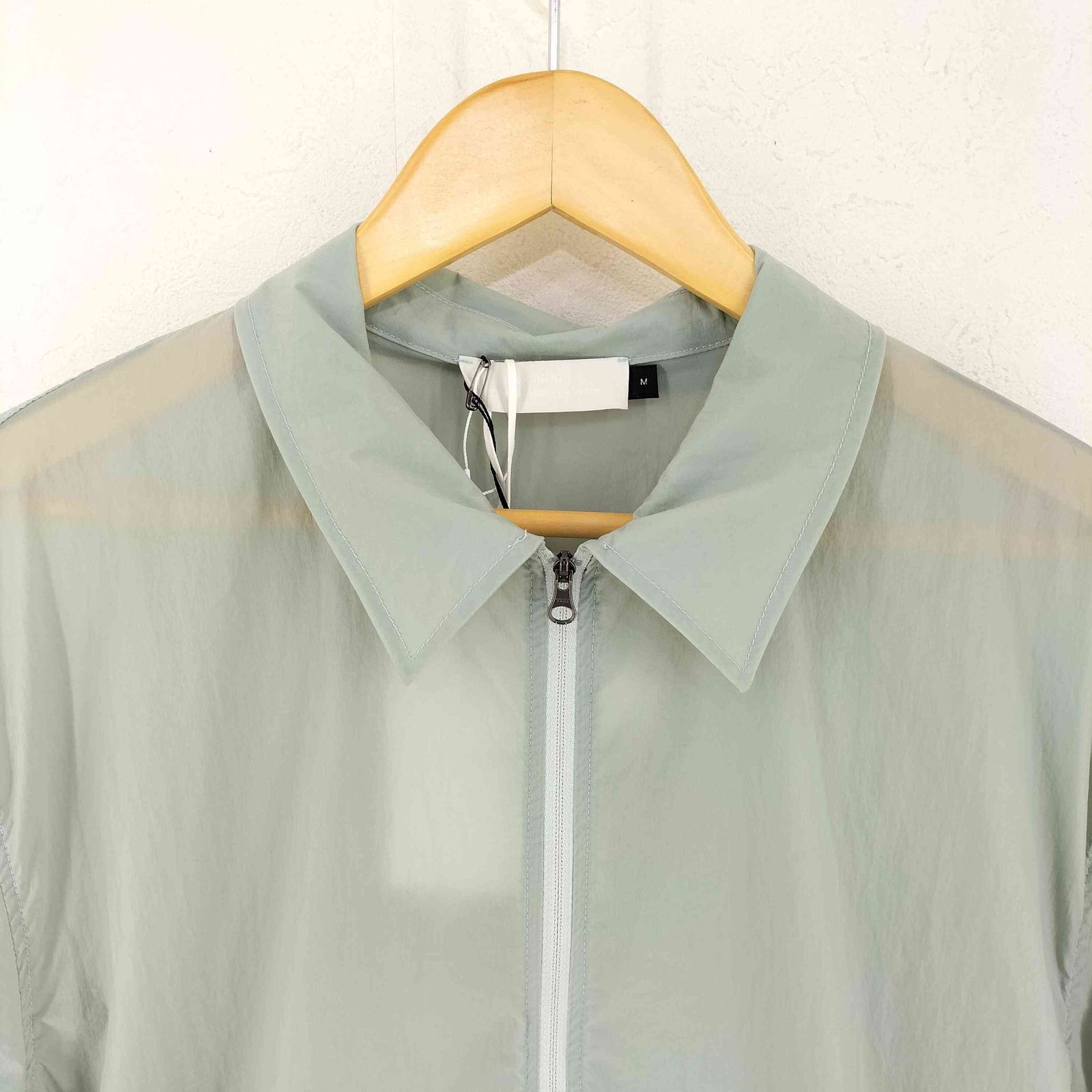 専用AMOMENTO / アモーメント　ベスト　新品未使用 アモーメント amomento SHEER ZIP UP SHIRTS-NYLON-MINT