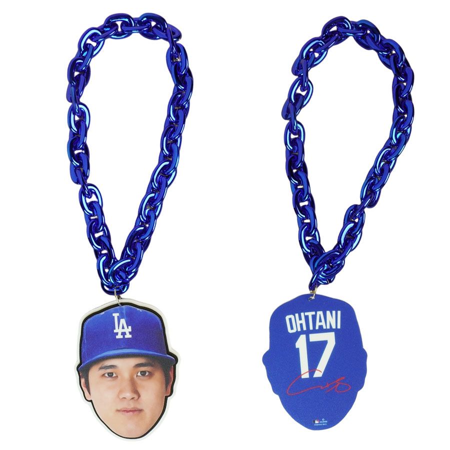 ドジャース　応援グッズ　ネックレス 楽天市場】大谷翔平 グッズ 公式 公認 ビッグフェイスチェーン