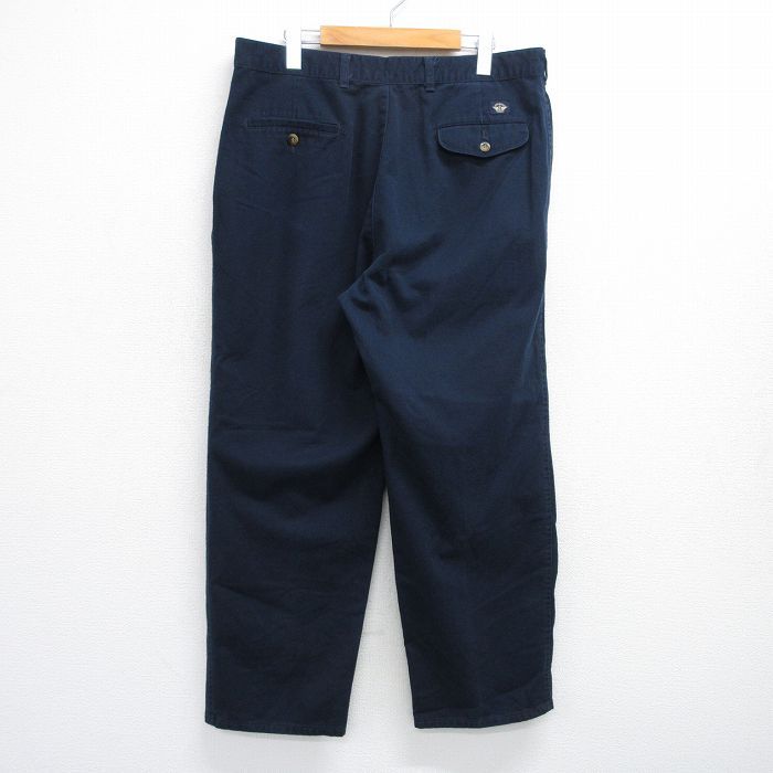 ドッカーズ　USA製90s ツータックチノパンツ　紺W34L29 ゆるダボ古着. 古着 90s USA製 Dickies 1868NV 2タック オールド ワーク チノ
