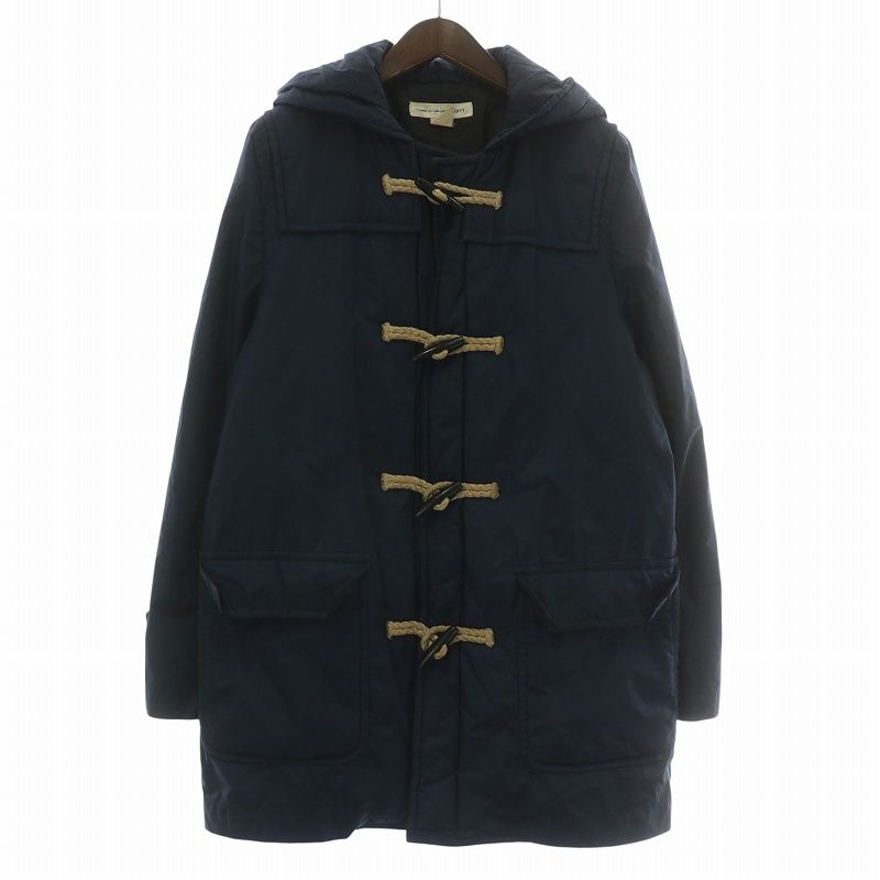 コムデギャルソンシャツ COMME des GARCONS SHIRT ダッフルコート アウター 中綿 ナイロン ミドル フード トグルボタン M 紺 ネイビー W17901 |XZ GY19