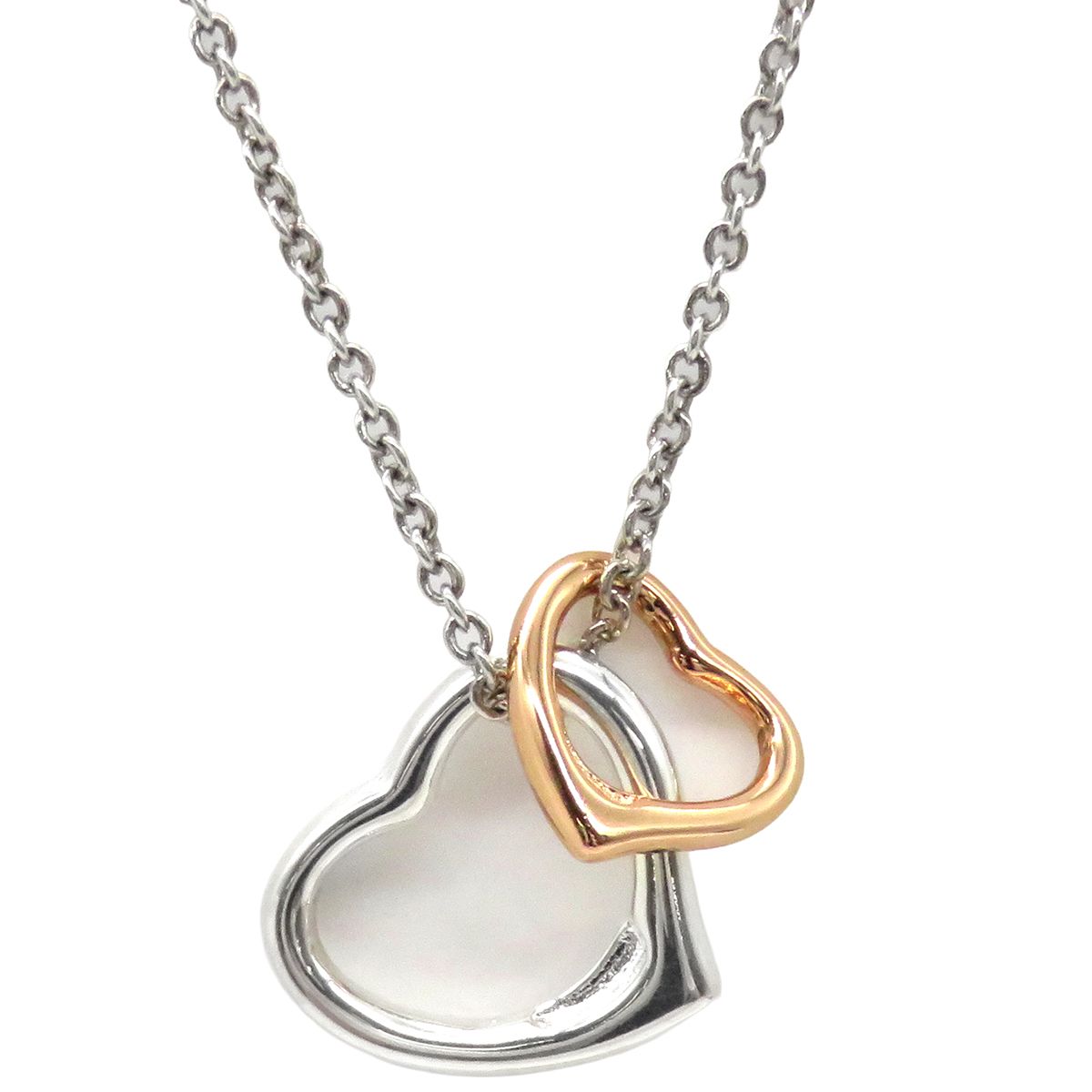 ティファニー Tiffany & Co ネックレス ダブルオープンハート シルバー 