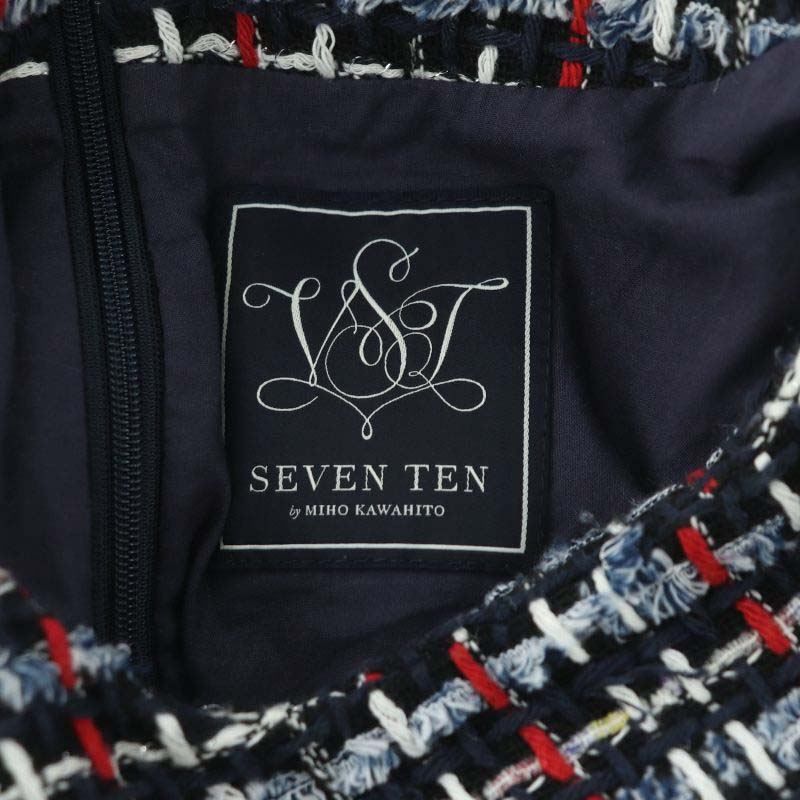 セブンテンバイミホカワヒト SEVEN TEN by MIHO KAWAHITO ツイードトップス カットソー 半袖 ラメ M 紺 マルチカラー  /ES □OS - メルカリ