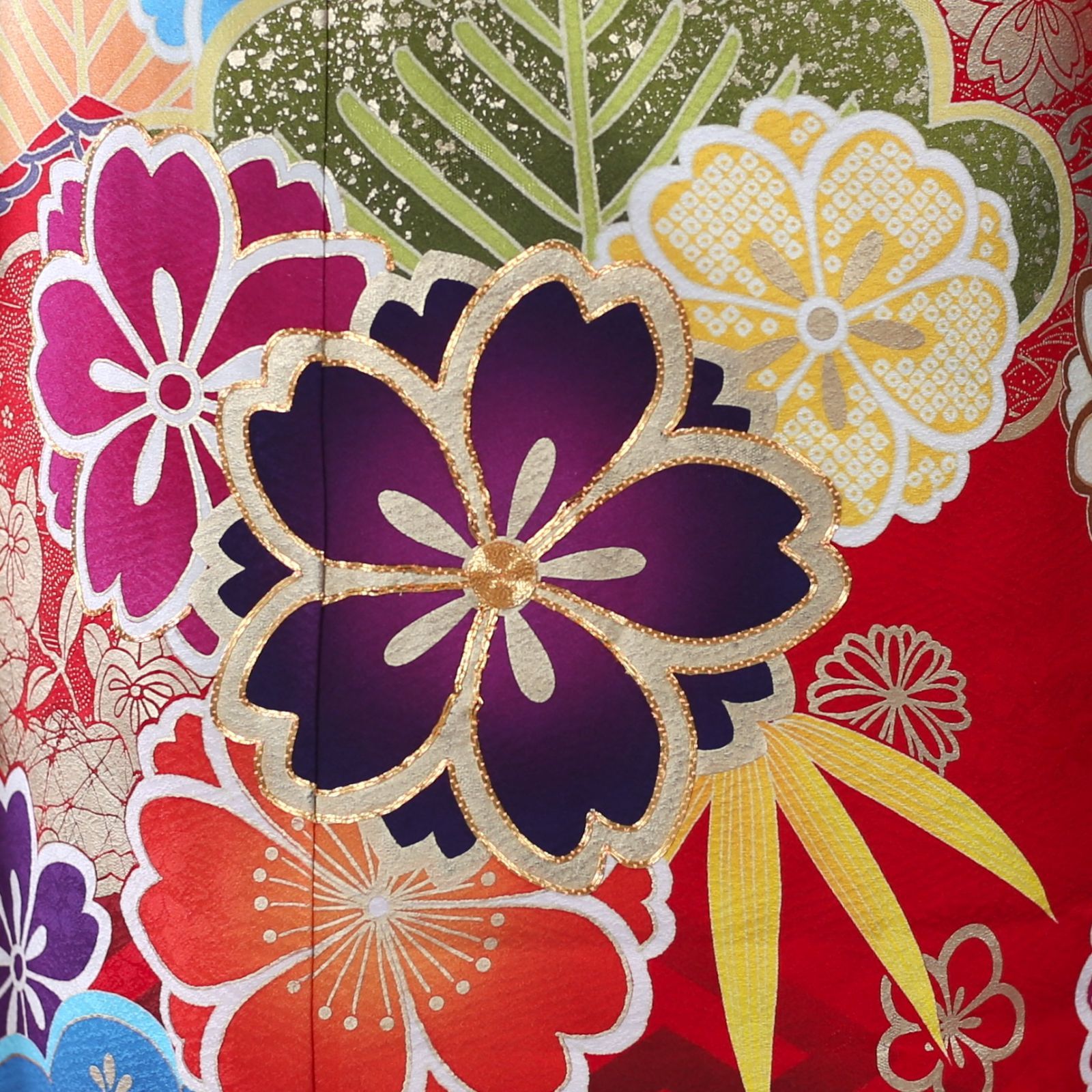 振袖フルセット 振袖セット 振袖 Lサイズ 中古 赤×大正ロマン 美