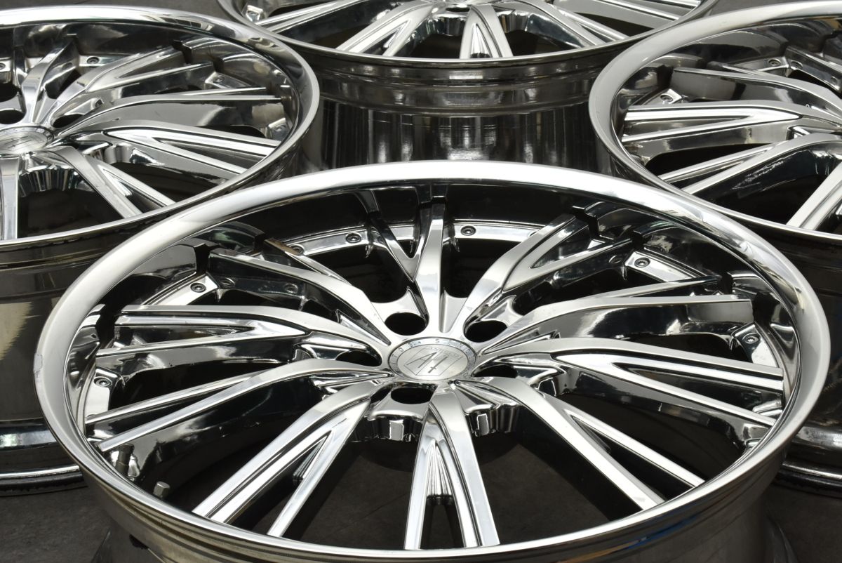 大口径 メッキホイール アネーロコラソン シャルマン 22in 9J 37 PCD114.3 4本 レクサス RX NX ハリアー アルファード ヴェルファイア