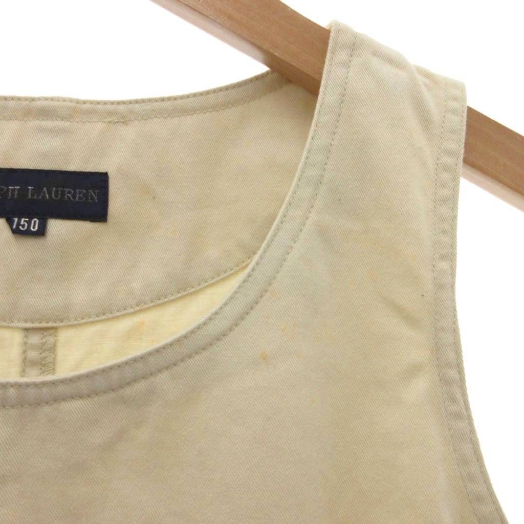  ラルフローレン RALPH LAUREN ワンピース ベルト コットン ノースリーブ ベージュ BS GY 11 ワンピース キッズ服(100cm~)