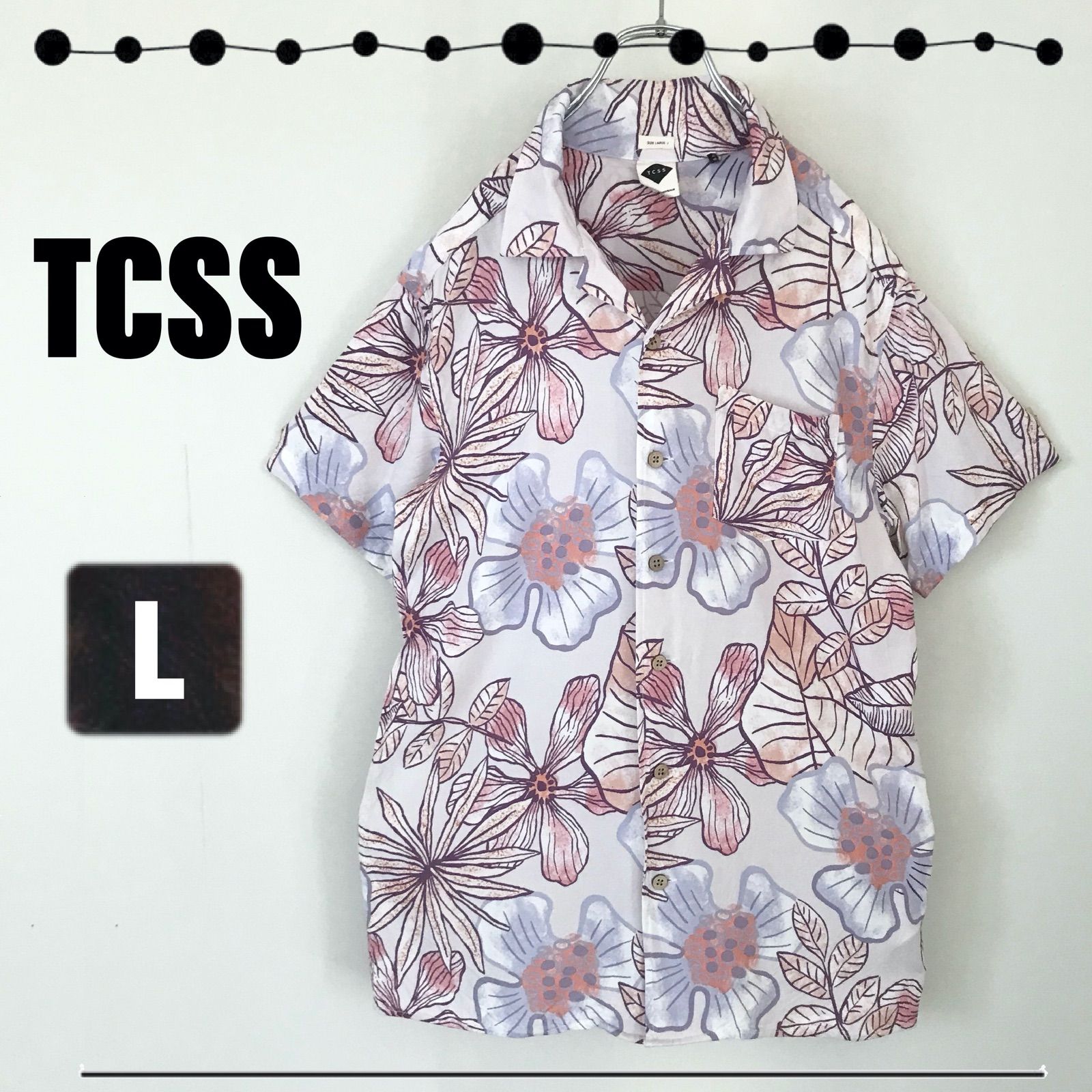 TCSS/ティーシーエスエスアロハシャツレーヨンボタニカル/花柄メンズL  2404A063