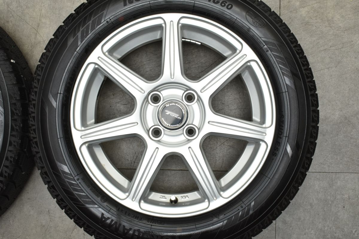 バリ山★185/65R15 5穴100/114.3 ブリヂストン GZ 2015年製★スタッドレス 4本セット プリウス フィールダー 2021年製 バリ溝トップラン 15in 5.5J +42 PCD100 ブリヂストン