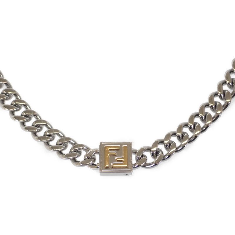 中古】【ABランク】フェンディ FENDI FFチェーンネックレス