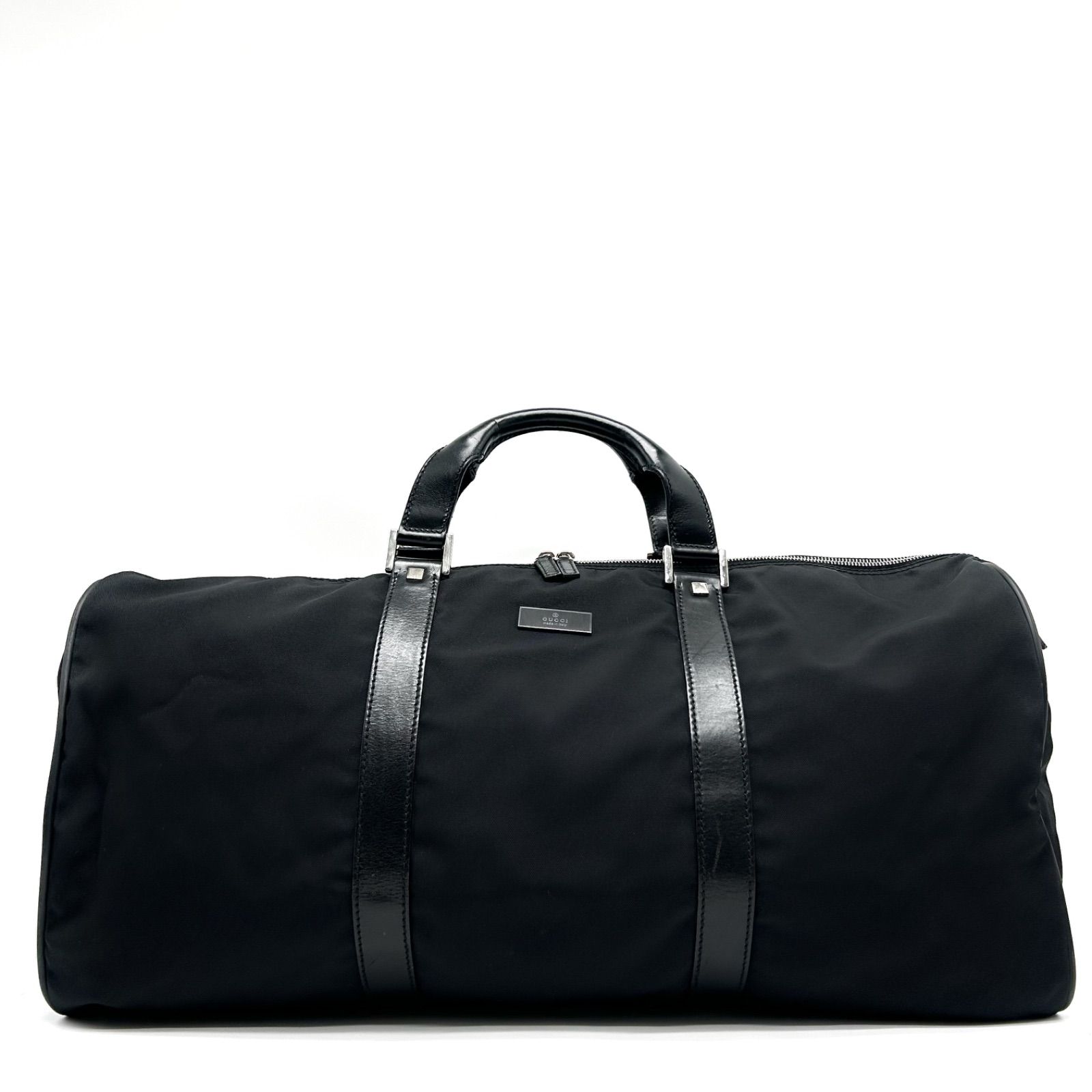 極美品 BALENCIAGA レザー ボストンバッグ シルバー金具 大容量 黒