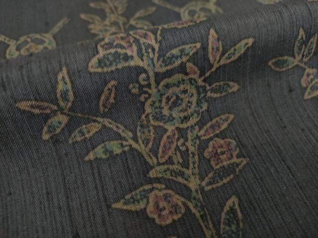 平和屋着物○上質な紬 草花文 正絹 逸品 DAAS3023ps