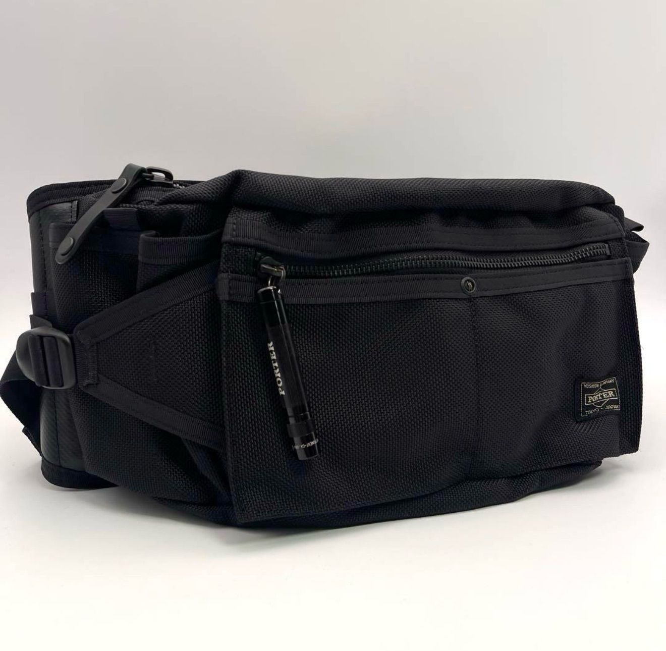 美品】PORTER HEAT ウエストバッグ L ブラック マグライト付属 316