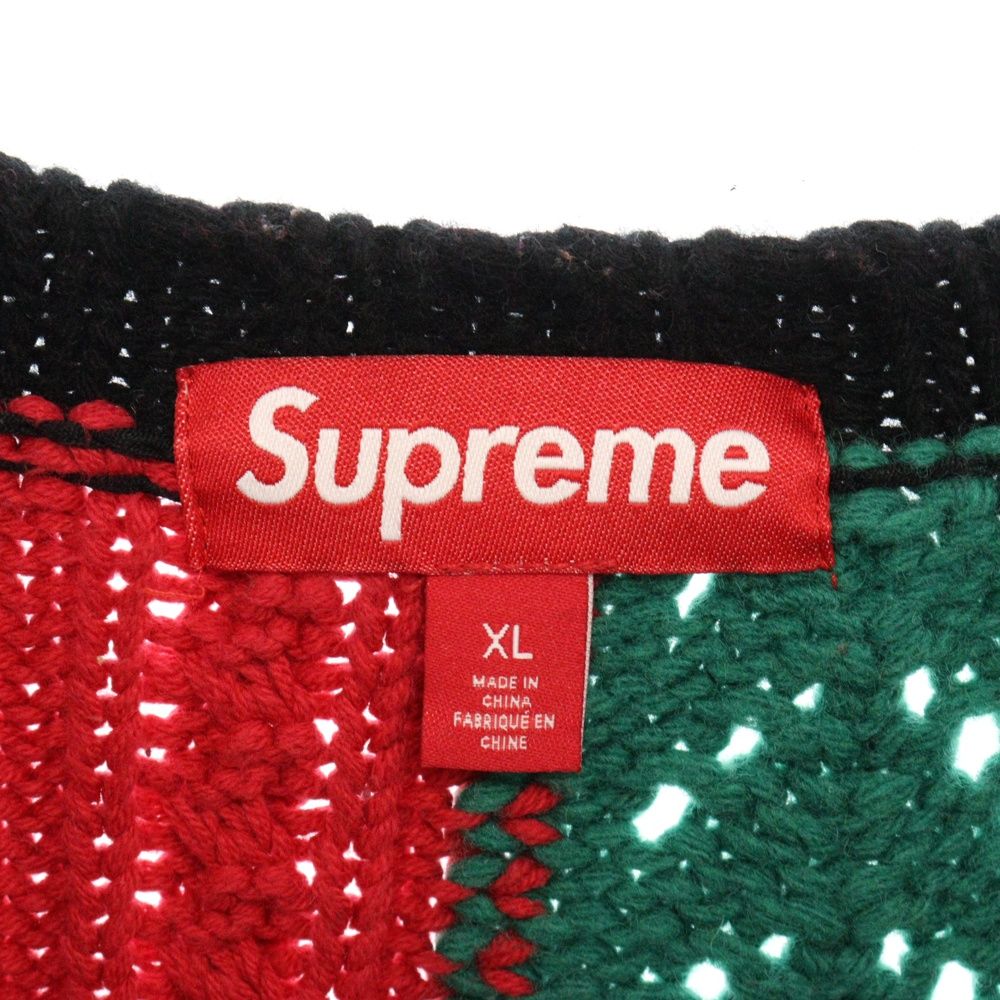 SUPREME (シュプリーム) 23AW Patchwork Cable Knit Cardigan ラスタ