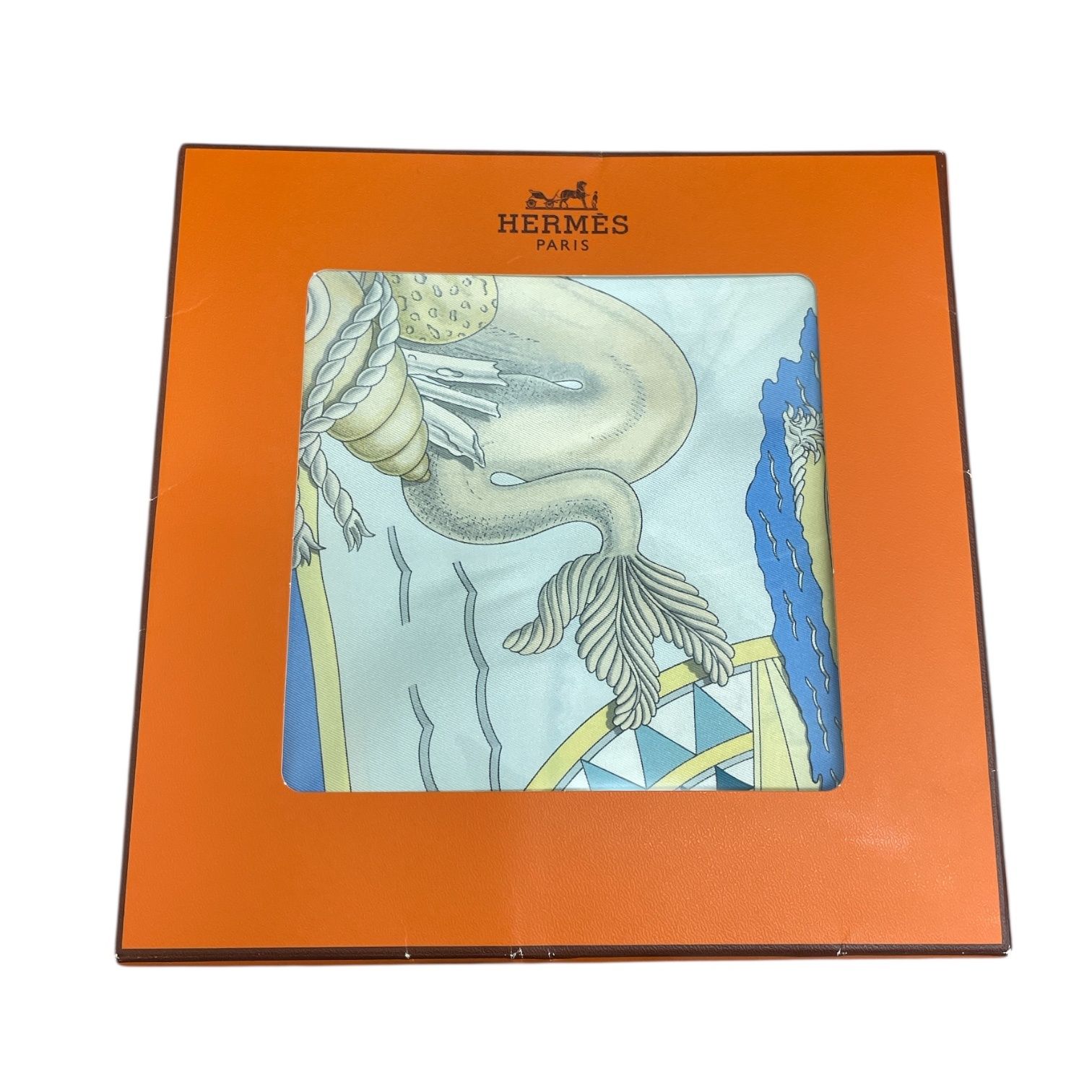 極美品 HERMES エルメス カレ90 スカーフ L'AIR MARIN シルク