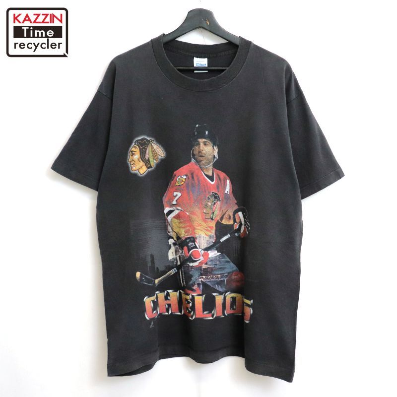 90s USA製 NHL vintage シカゴ・ブラックホークス 半袖Tシャツ