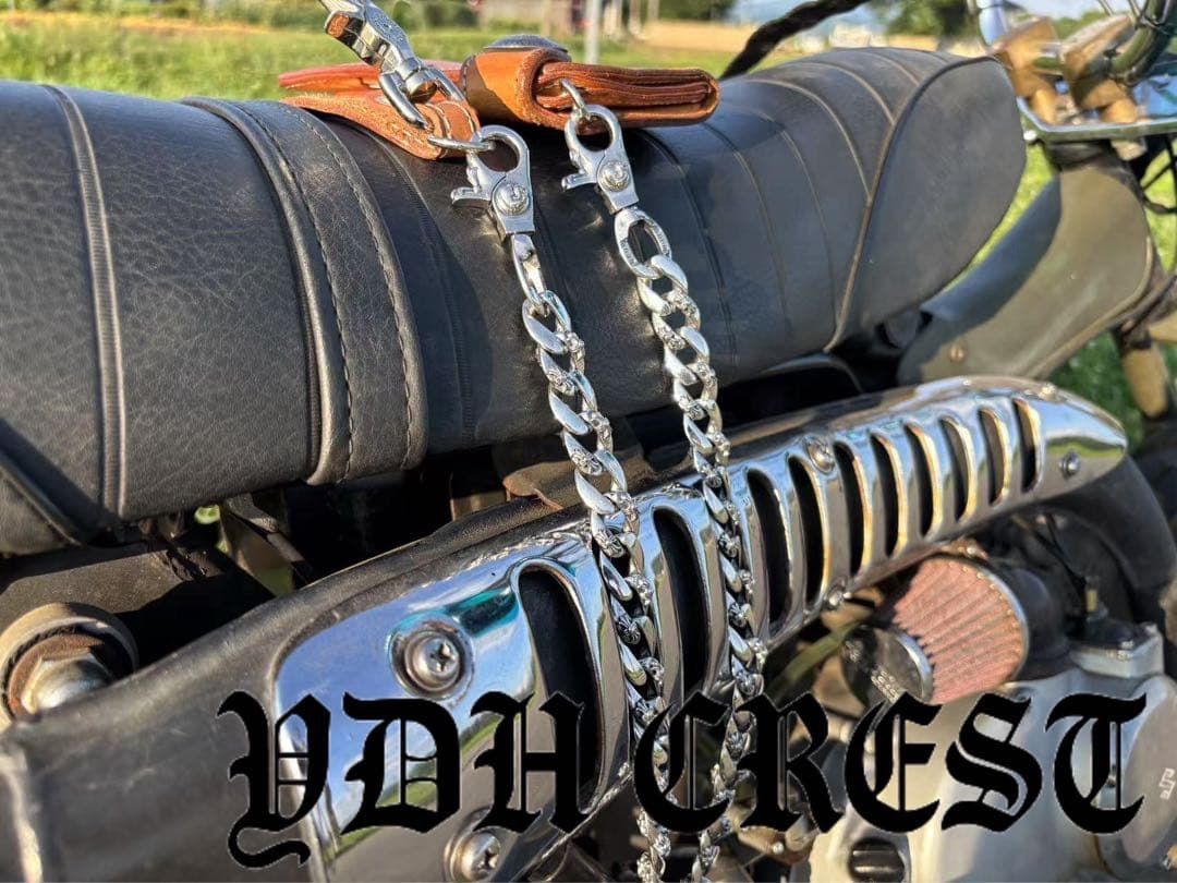 ウォレットチェーン バイカーシルバープレーンチェーン