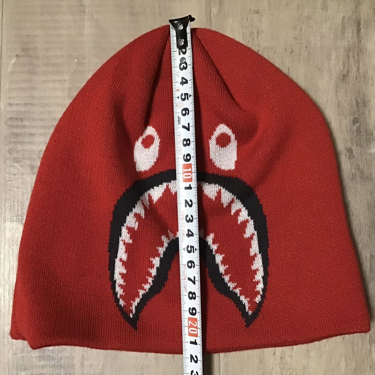 シャーク ニットキャップ Red a bathing ape BAPE shark beanie knit cap エイプ ベイプ アベイシングエイプ  PONR 帽子 ビーニー