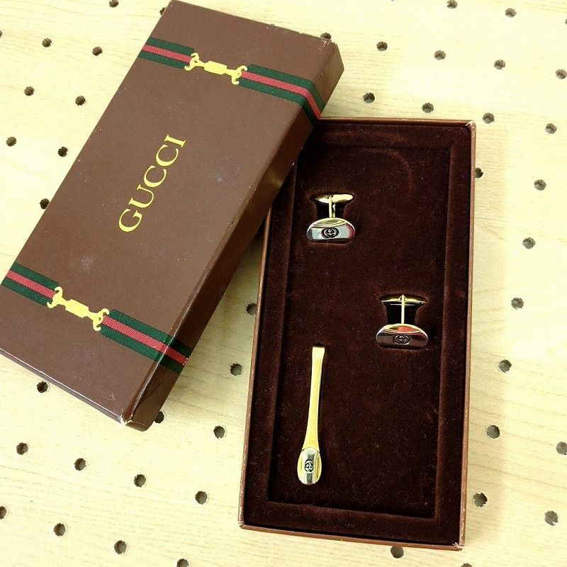 GUCCI グッチ ネクタイピン カフリンクス セット GGロゴ イタリア製