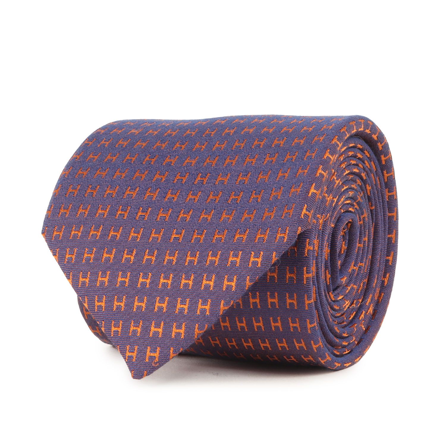 HERMES エルメス ネクタイ | ファソネH ジャガード シルク ネクタイ | フランス製 | H織り FACONNEE H | パープル オレンジ | ブランド ファッション アイテム 小物 メンズ