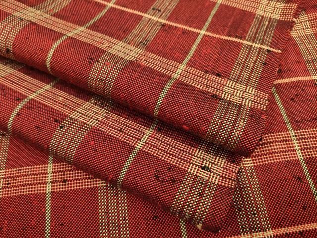 平和屋着物▽希少 ざざんざ織 伊兵衛織 単衣 格子 正絹 逸品