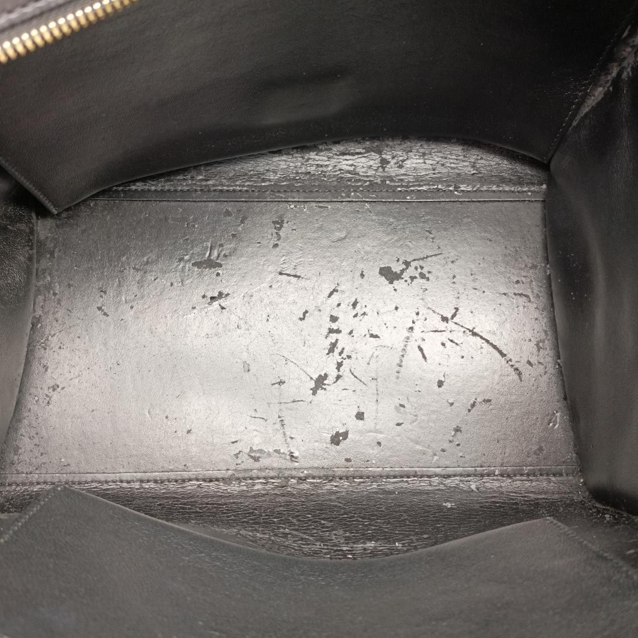 セリーヌCelineトラペーズミディアムホワイト×ブラックレザー×キャンバスS-CU-1121