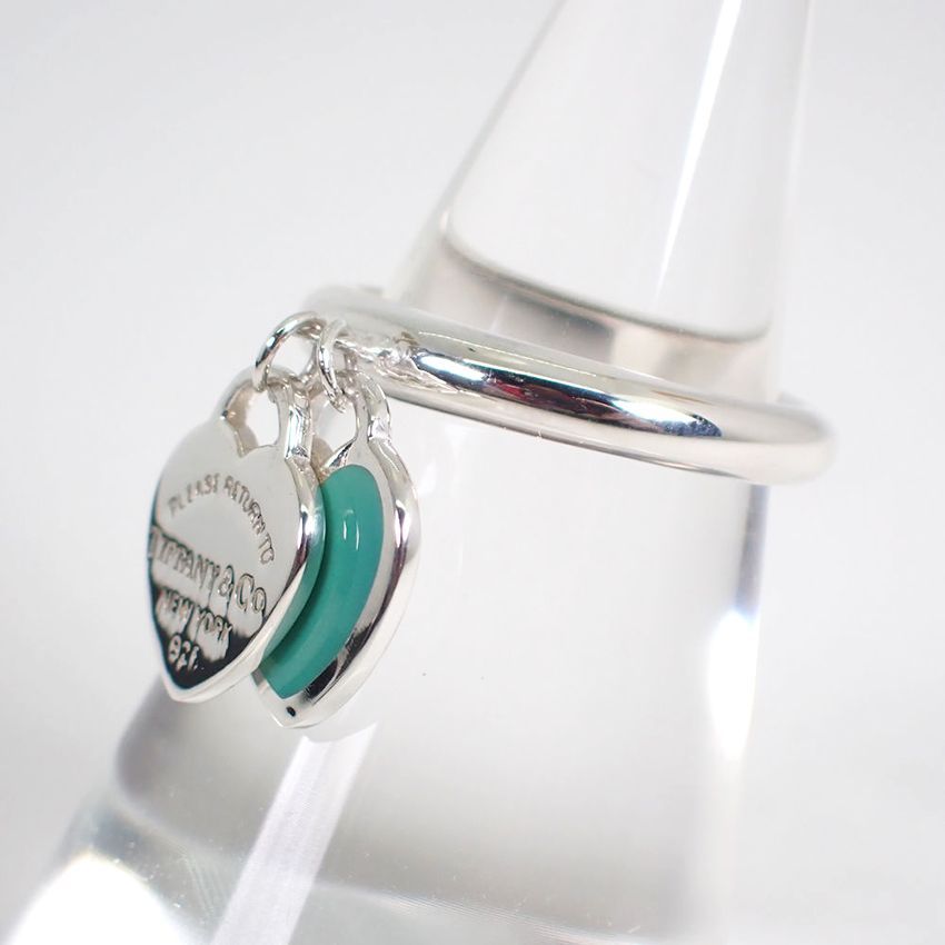 ティファニー 925/エナメル リターントゥ ダブルハートタグ リング 8号