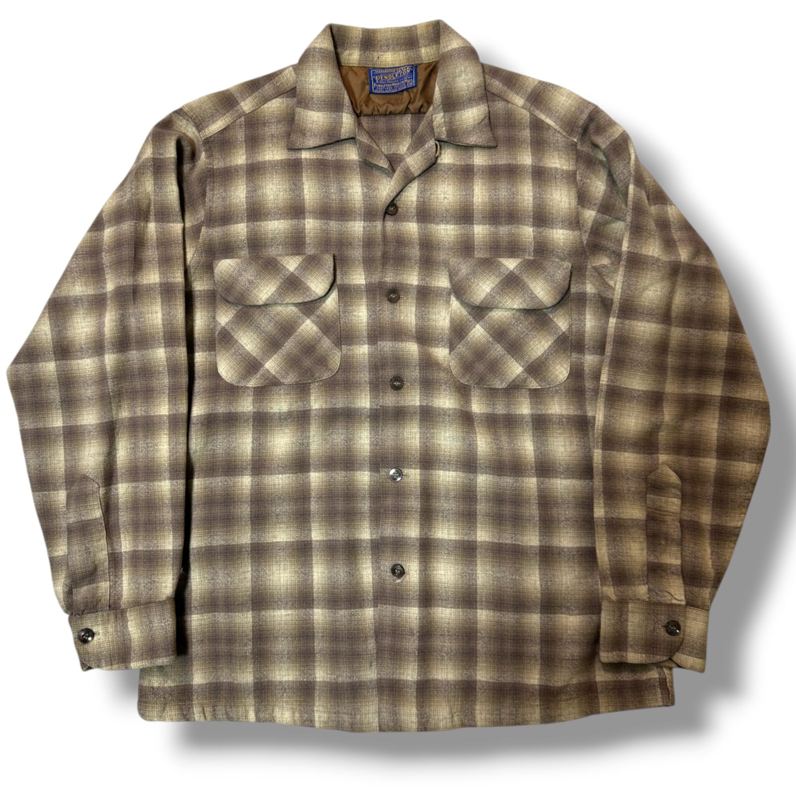 50sUSA製PENDLETON オンブレチェックボードシャツ ビンテージ 希少 50sUSA製PENDLETON オンブレチェックボードシャツ ビンテージ 希少 40