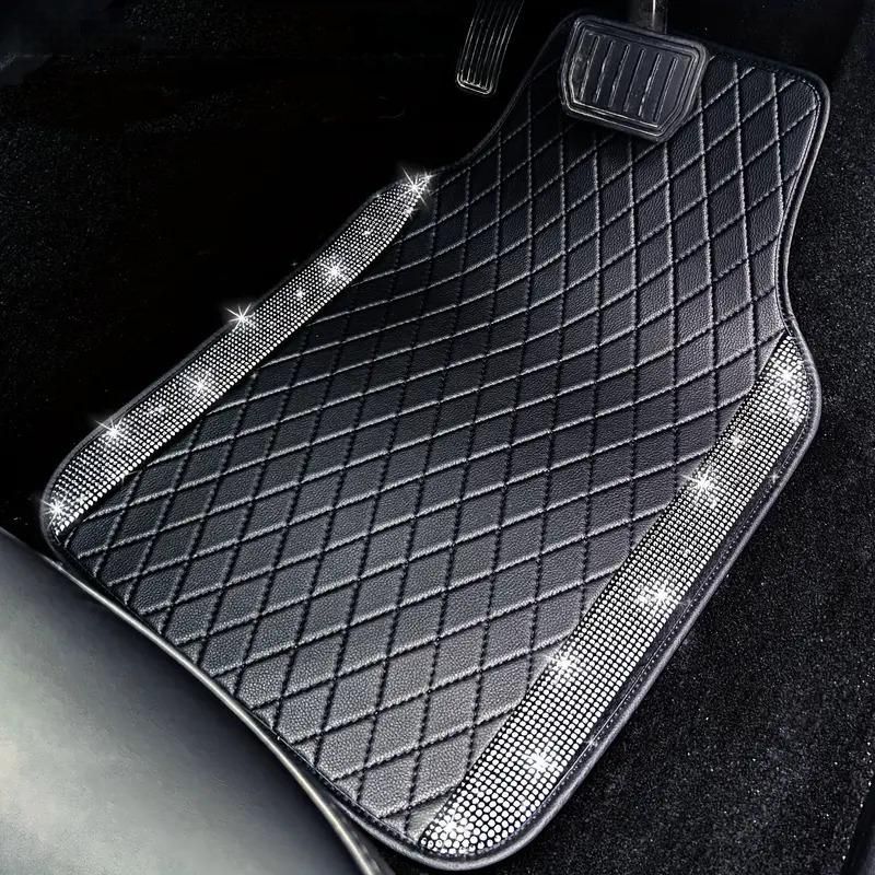車用フロアマット 5セット モダン お洒落 おしゃれ 人気 姫系 花 ブラック ピンク キラキラ かわいい シンプル SNS映えインスタ映え