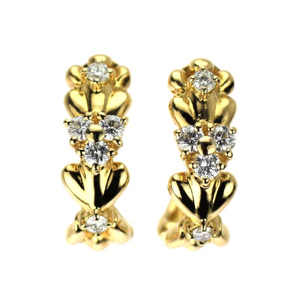 【美品】田崎真珠　ピアス　K18金（ダイヤモンド付き） 田崎真珠 K18YG ダイヤモンド ピアス 0.30ct - メルカリ