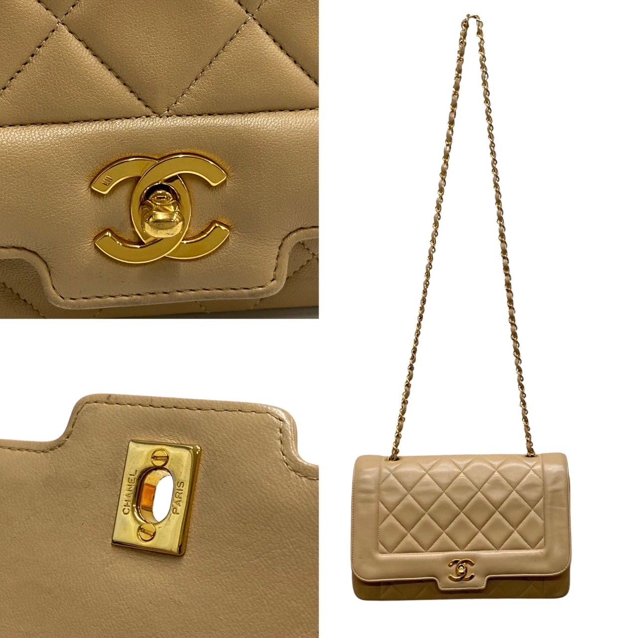 極 美品 シール有 1番台 CHANEL シャネル マトラッセ ダイアナフラップ 