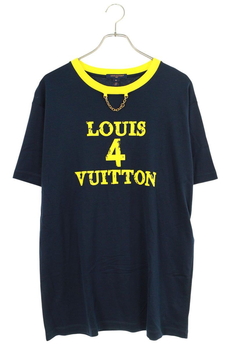 ルイヴィトン Tシャツ サイズ:XL 23AW RW232W UOL FPTS10 ネックチェーンフロントプリントTシャツ 中古 SB01 ルイヴィトン 23AW RW232W UOL FPTS10 ネックチェーンフロント