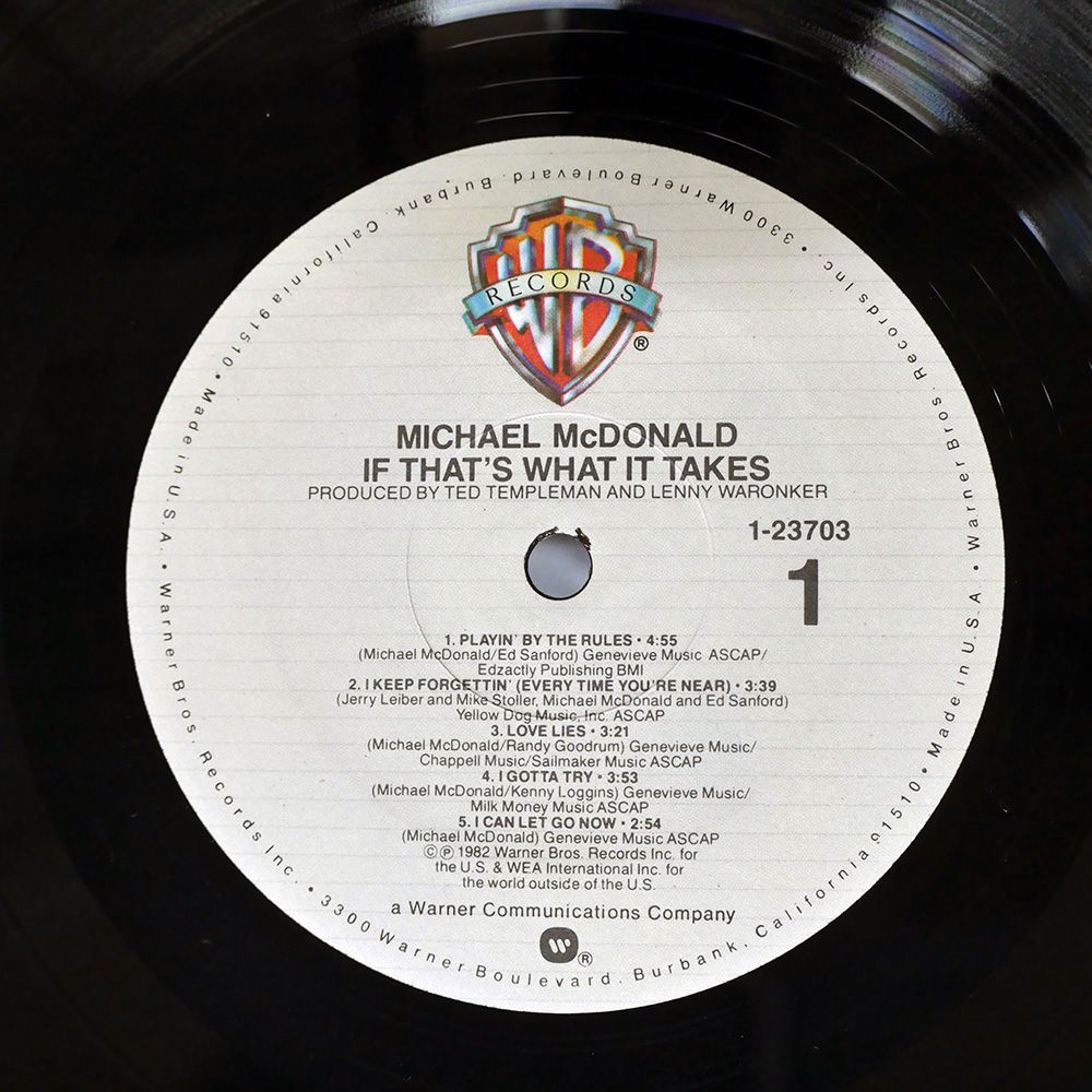 米 US盤 MICHAEL MCDONALD/IF THAT'S WHAT IT TAKES/WARNER