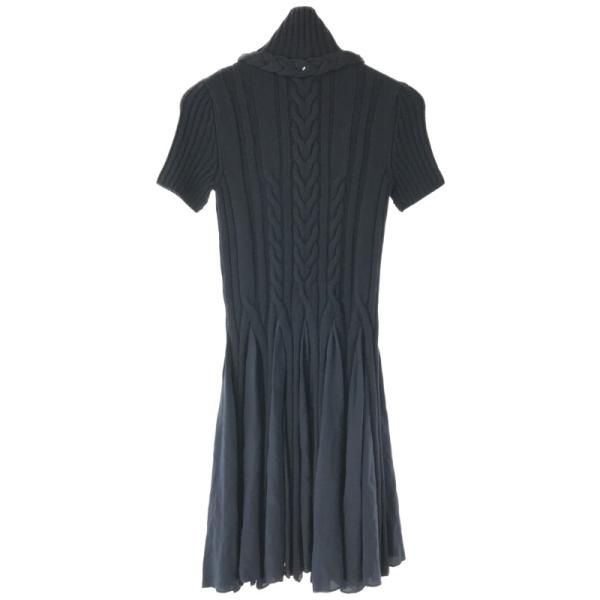 SPORTMAXスポーツマックスシルクコンビケーブルニットドレスワンピース  