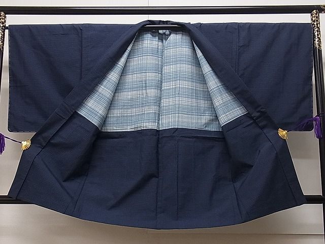 平和屋野田店■男性　紬　アンサンブル　絣文様　逸品　CAAC1236dy