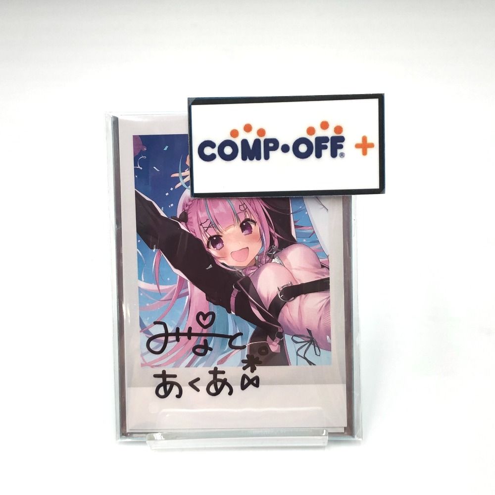 湊あくあ 直筆サイン入りまみ先生描き下ろしチェキ風ブロマイドカード 