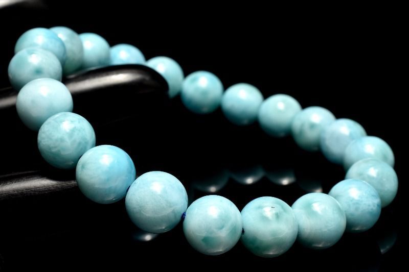 １点物 AA カリブ海の宝石 ラリマー 9mm ブレスレット パワーストーン 天然石 _MA9528