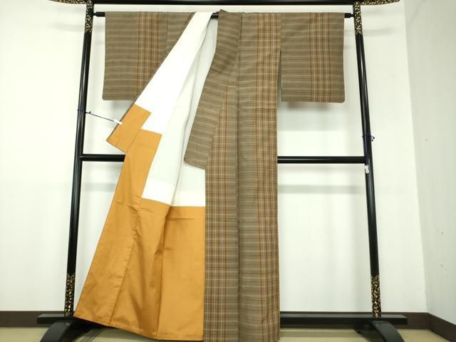 無形文化財 人気 黄八丈紬 正絹 未使用 154cm～160cm Ｔｓ572 無形文化財 人気 黄八丈紬 正絹 未使用 154cm～160cm Ts572