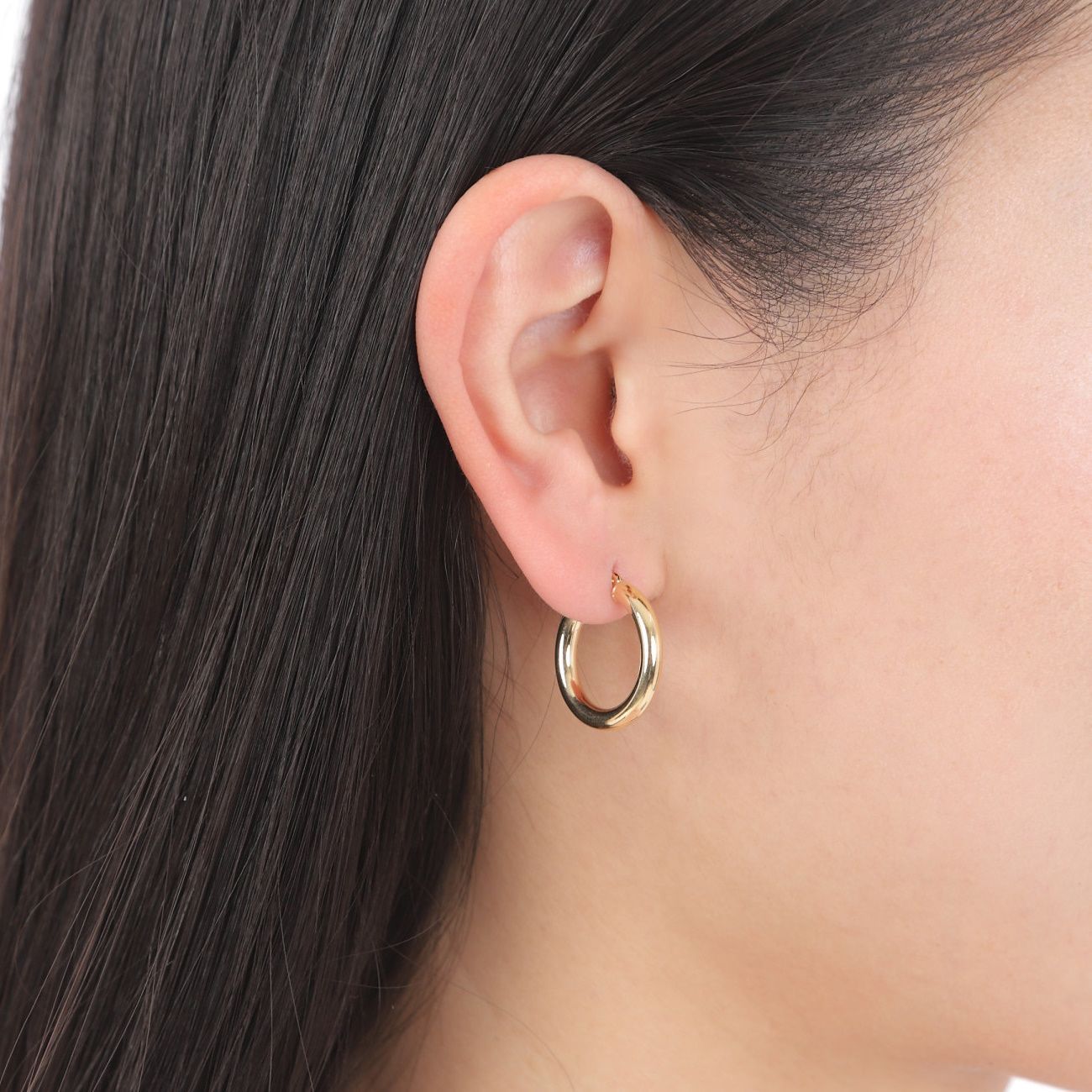 k18 イエローゴールド フープピアス 3mm×20mm 刻印あり 【公式通販】