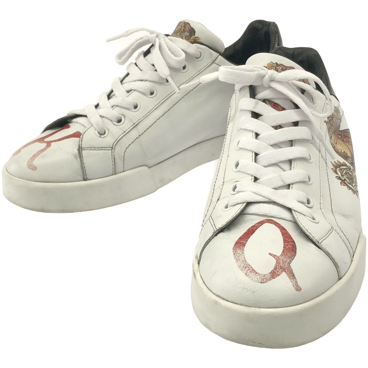 DOLCEu0026GABBANA ドルチェ＆ガッバーナ グラフィックプリントローカットスニーカー CS1558 ホワイト 6 1/2