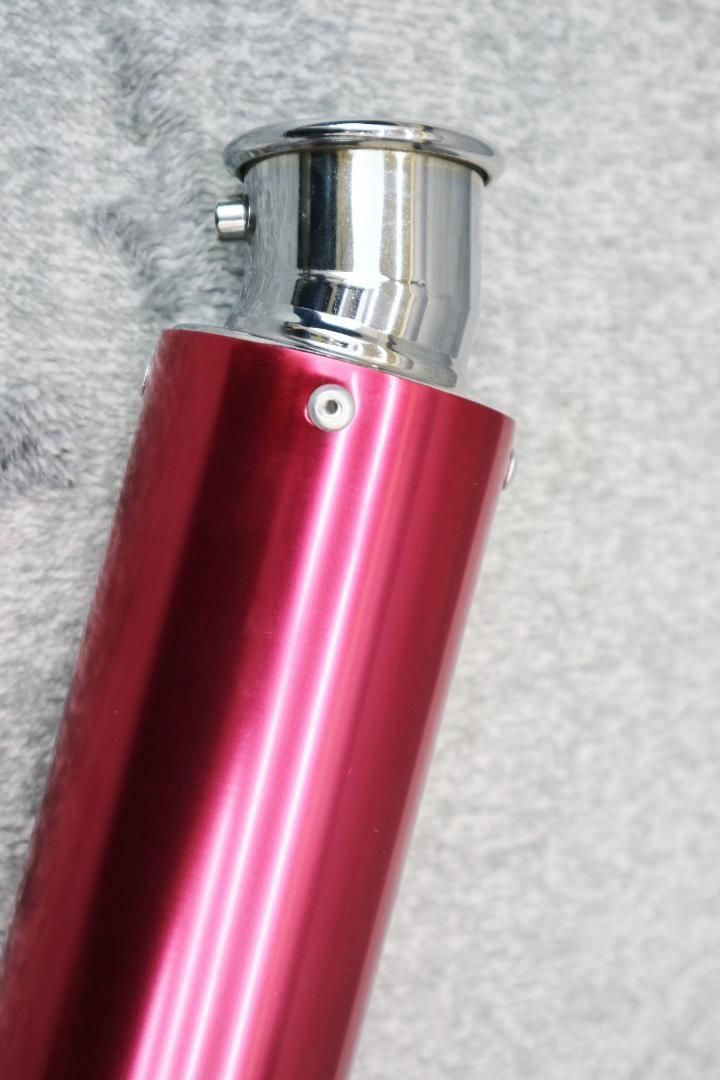 汎用　サイレンサー　赤×銀　５０．８π　バンド付/ピンク　レッド アルマイト 汎用 サイレンサー 赤×銀 50.8π バンド付 /ピンク レッド