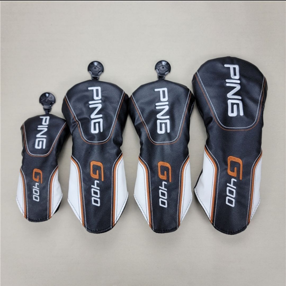 大人気 PING Golf ゴルフ クラブ ヘッドカバー 4点セット 1+3+5+UT アイアン用 ドライバー用 ゴルフヘッドカバー ホワイト+ブラック